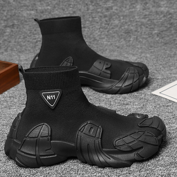 Pánske športovo-casual tenisky s priedušnou sieťovinou, slip-on, ľahká Fly-Knit vrchná časť a gumová podrážka