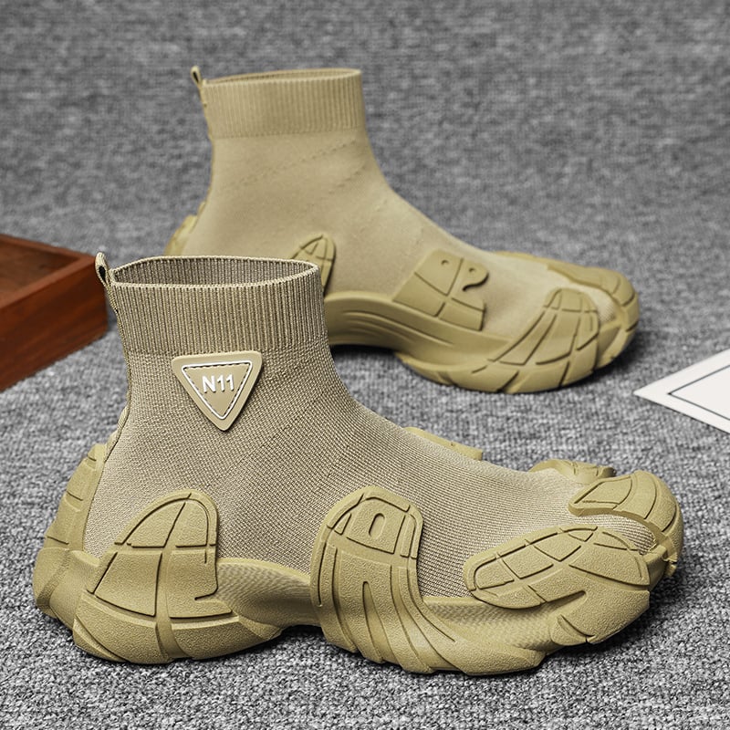 Pánske športovo-casual tenisky s priedušnou sieťovinou, slip-on, ľahká Fly-Knit vrchná časť a gumová podrážka