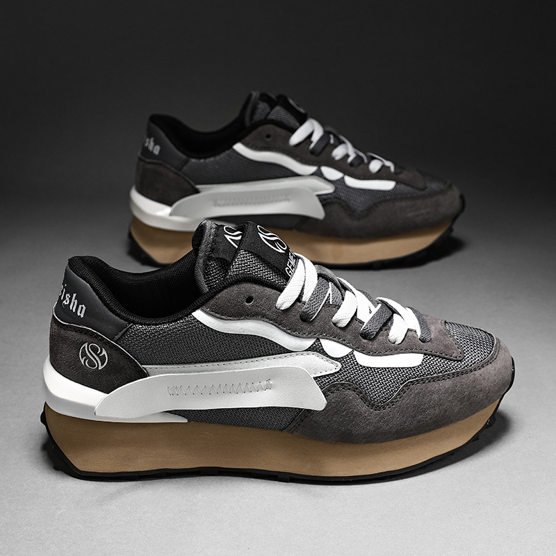 Мъжки летни спортни обувки – дишаща мрежеста горна част, нисък връх, подметка от гума с противохлъзващо сцепление, междинна подметка от гума