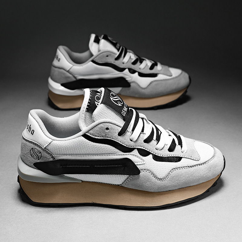 Мъжки летни спортни обувки – дишаща мрежеста горна част, нисък връх, подметка от гума с противохлъзващо сцепление, междинна подметка от гума