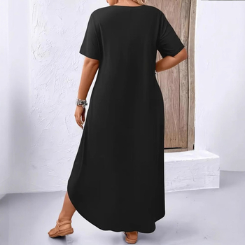 Dámske šaty A-line, s okrúhlym výstrihom, krátke rukávy, stredná dĺžka, zvrásnená 3D textúra, zmes polyesteru a spandexu, pulover štýl