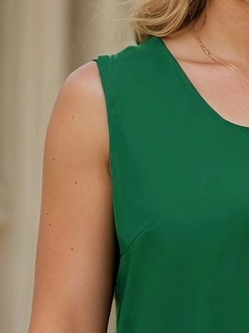 Dámske šaty bez rukávov s kvetinovým vzorom, V výstrih, A-line strih, polyester