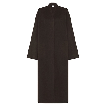 Дамско палто от вълнен твид, стойкова яка, скрита закопчалка, дължина 80–100 см, свободна кройка