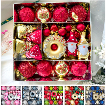 Plastové vianočné guličky na stromček, európsky štýl, MJ60, Značka Nihuang