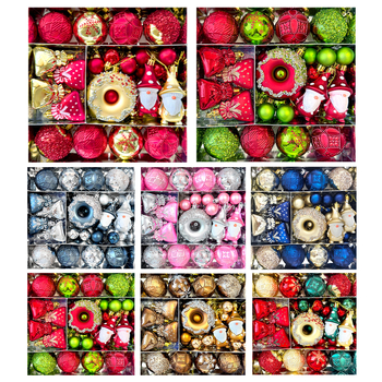 Plastové vianočné guličky na stromček, európsky štýl, MJ60, Značka Nihuang