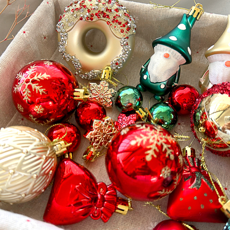 Plastové vianočné guličky na stromček, európsky štýl, MJ60, Značka Nihuang