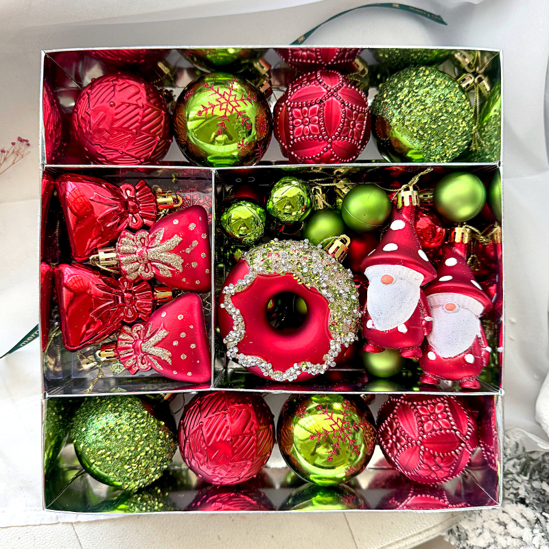 Plastové vianočné guličky na stromček, európsky štýl, MJ60, Značka Nihuang