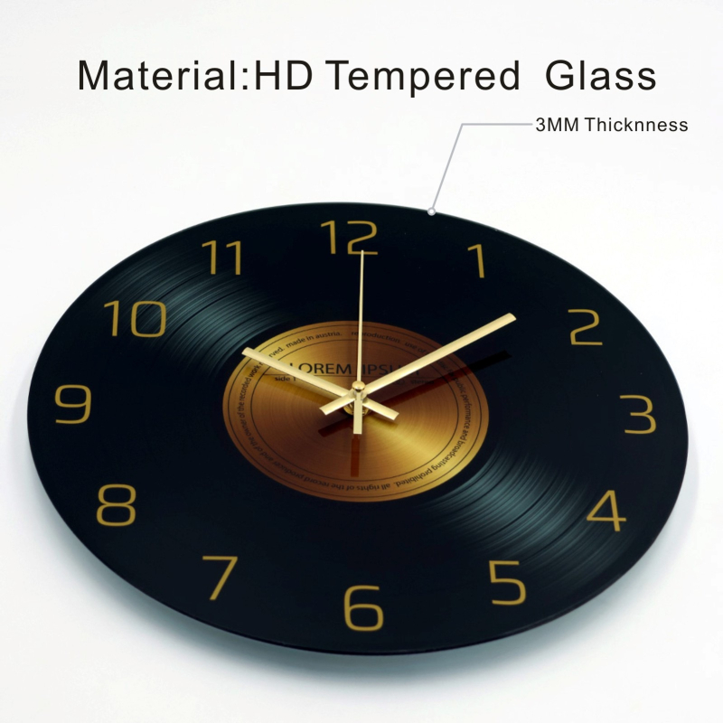 Ceas de perete Star Time cu mișcare sweep a secundelor, cadran din sticlă securizată, model AA30-18A