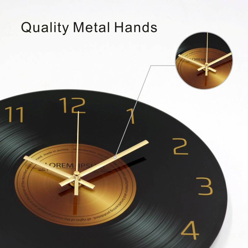 Ceas de perete Star Time cu mișcare sweep a secundelor, cadran din sticlă securizată, model AA30-18A