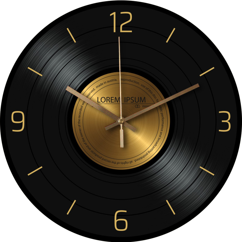 Ceas de perete Star Time cu mișcare sweep a secundelor, cadran din sticlă securizată, model AA30-18A