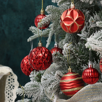 Plastová vianočná guľa s elektroplatovaním, moderný minimalistický štýl, kód artiklu t100.