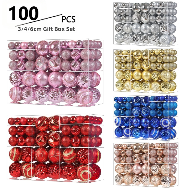 Plastová vianočná guľa s elektroplatovaním, moderný minimalistický štýl, kód artiklu t100.