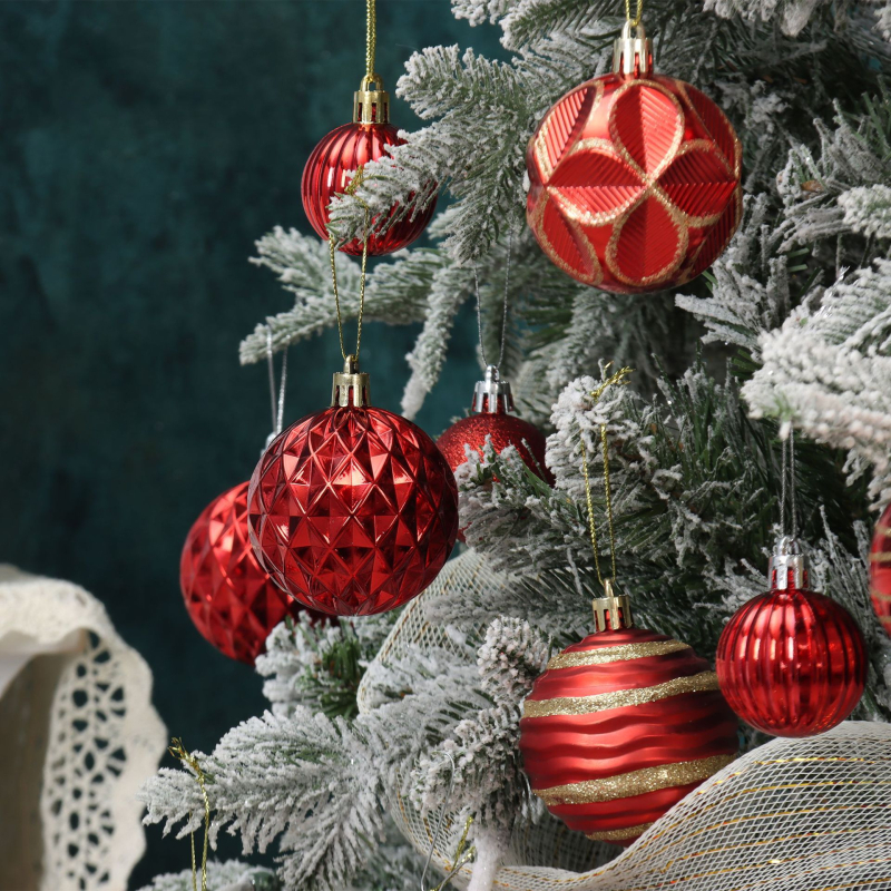 Plastová vianočná guľa s elektroplatovaním, moderný minimalistický štýl, kód artiklu t100.