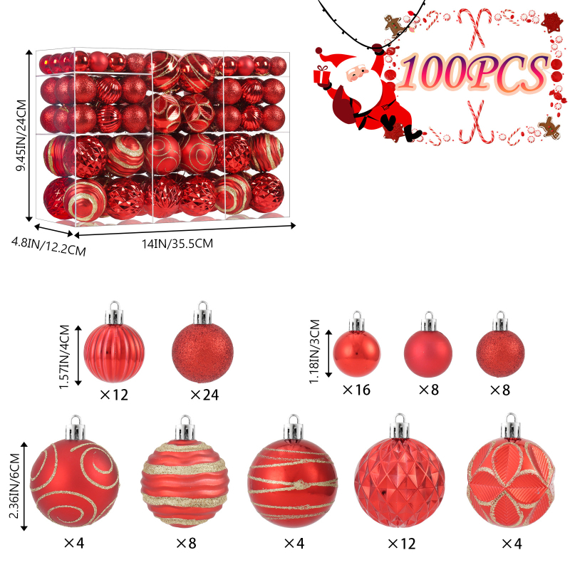 Plastová vianočná guľa s elektroplatovaním, moderný minimalistický štýl, kód artiklu t100.