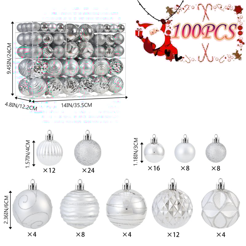 Plastová vianočná guľa s elektroplatovaním, moderný minimalistický štýl, kód artiklu t100.