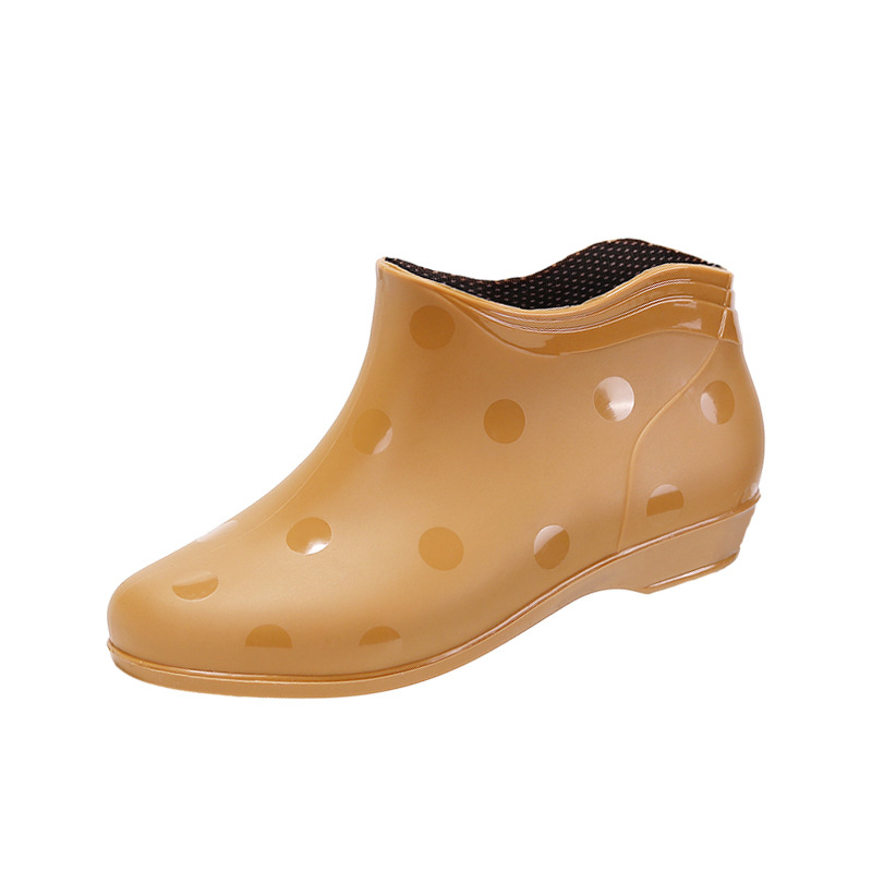 Moteriški trumpi PVC lietaus batai, keturių sezonų, medvilninė įdaila, plokščias kulnas, lauko vandeniui atsparūs bateliai