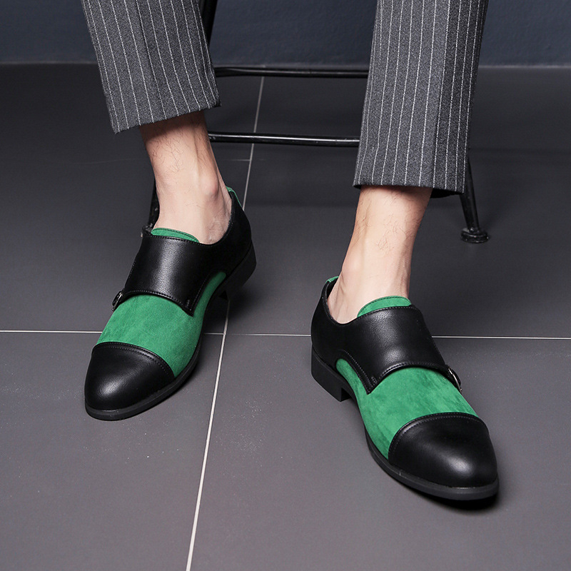 Pánske topánky Monk s prackou, ostrá špička, horná časť z umelej kože, PU podšívka, gumová podrážka