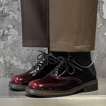 Pánske Derby topánky s štvorcovým špičkou, britský štýl, horná časť Microfiber; podšívka Microfiber; podrážka guma