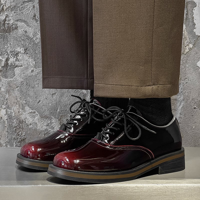 Pánske Derby topánky s štvorcovým špičkou, britský štýl, horná časť Microfiber; podšívka Microfiber; podrážka guma