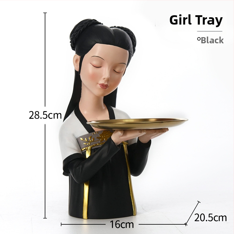 Figúrka zo živice, Tang dynastia dámy, ručne maľovaná, nový čínsky štýl, domáce dekorácie