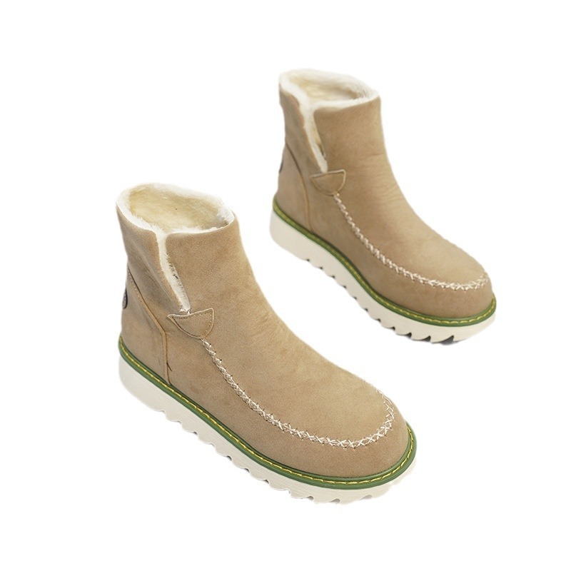 Női téli hócsizma, meleg bélés, gumírozott talp, kerek orr, 2.5 cm lapos sarok, PU bőrfelső