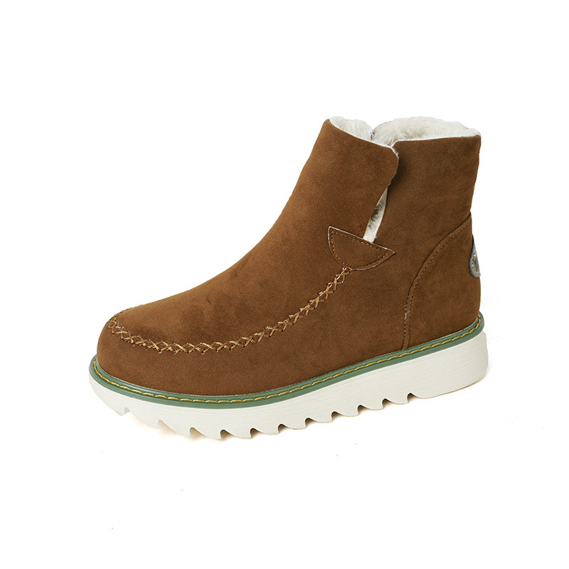 Női téli hócsizma, meleg bélés, gumírozott talp, kerek orr, 2.5 cm lapos sarok, PU bőrfelső