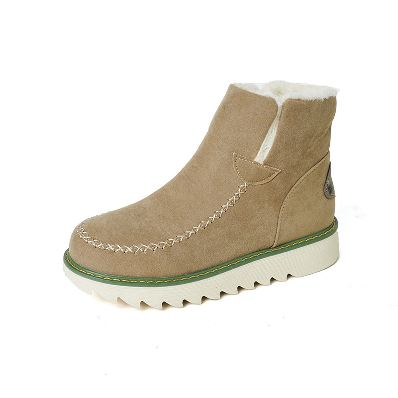 Női téli hócsizma, meleg bélés, gumírozott talp, kerek orr, 2.5 cm lapos sarok, PU bőrfelső