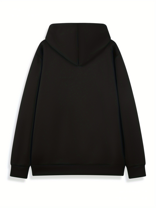 Hanorac cu glugă — croială relaxată, imprimeu, poliester