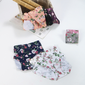 Warm Culvert Dámske nohavičky s vysokým pásom s kvetinovým vzorom - Milk Silk, rýchloschnúce, zdvih bokov