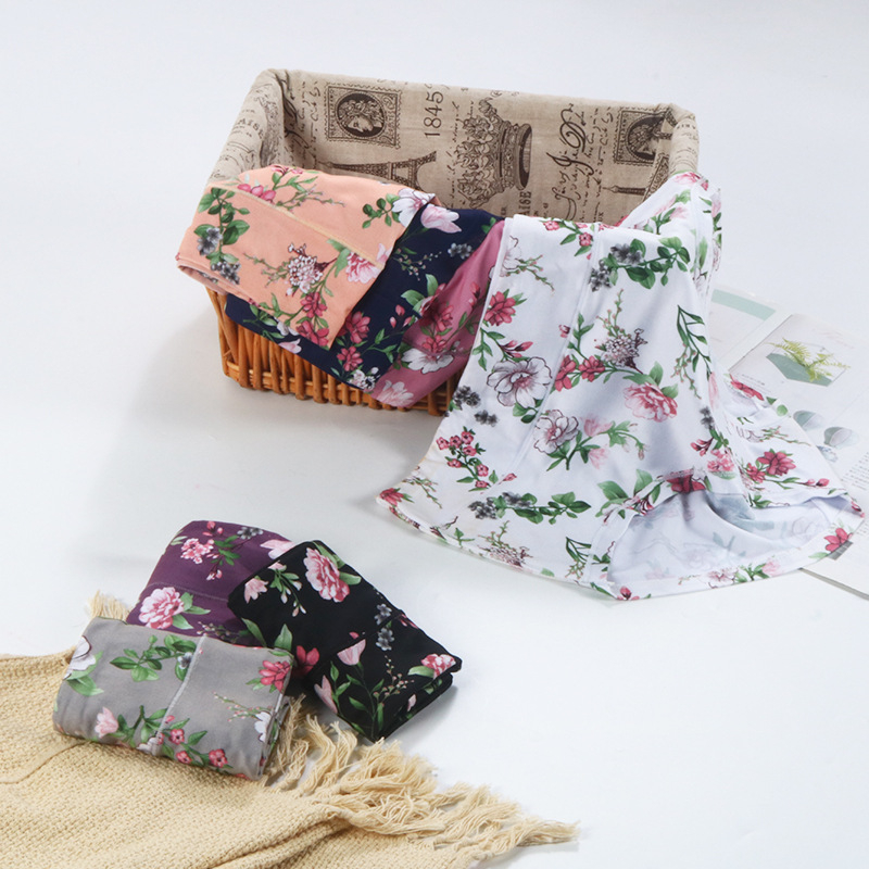 Warm Culvert Dámske nohavičky s vysokým pásom s kvetinovým vzorom - Milk Silk, rýchloschnúce, zdvih bokov