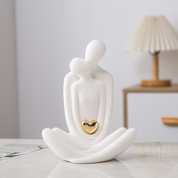 Keramická figúrka jóga páru – nordický štýl, moderná jednoduchosť; Materiál: keramika; Značka: Jane Ermei; Kategória: figúrky