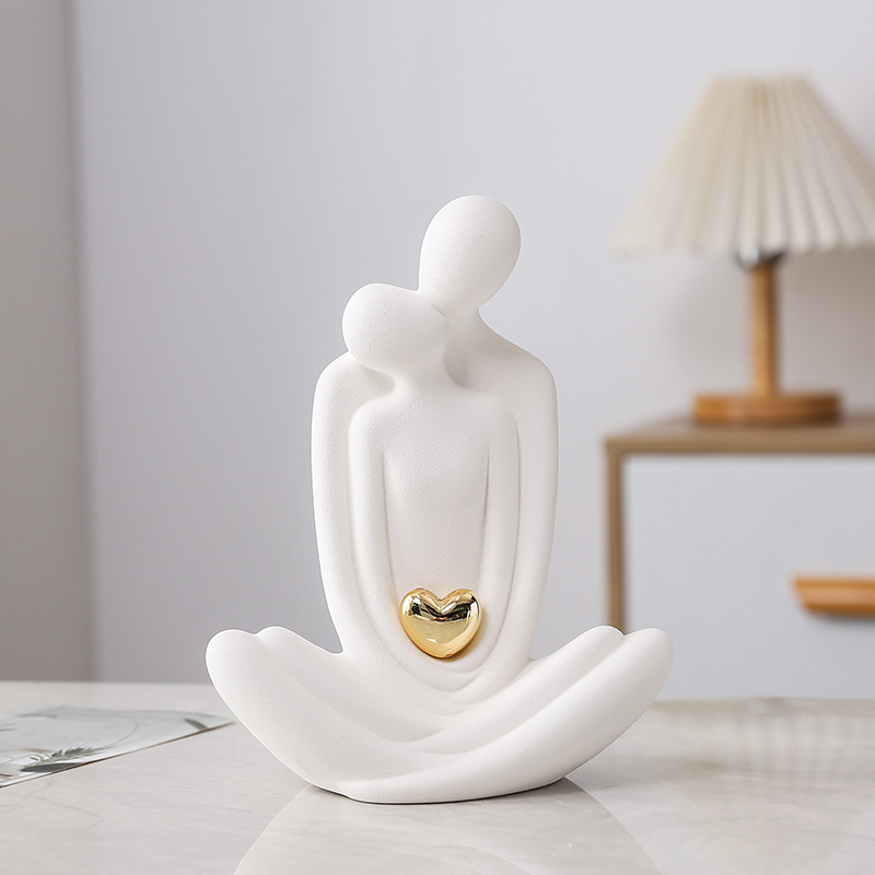 Keramická figúrka jóga páru – nordický štýl, moderná jednoduchosť; Materiál: keramika; Značka: Jane Ermei; Kategória: figúrky