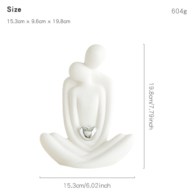 Keramická figúrka jóga páru – nordický štýl, moderná jednoduchosť; Materiál: keramika; Značka: Jane Ermei; Kategória: figúrky