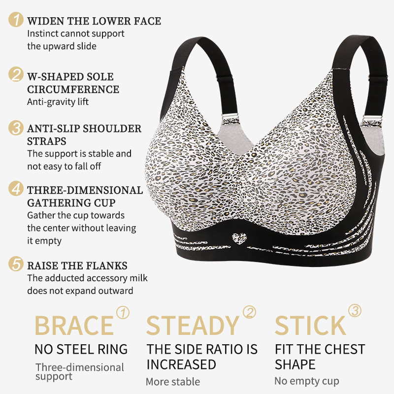Podprsenka s leopardím vzorom, plné košíky, tenké formovacie košíčky, nylonový materiál, pevné dvojité ramienka, predné zapínanie
