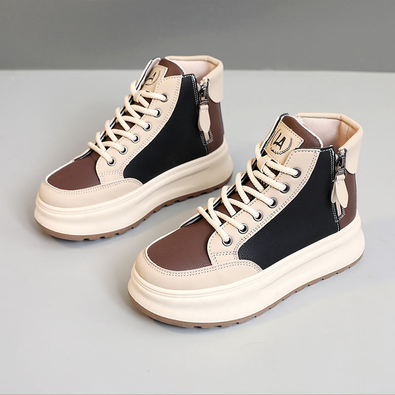 ZY1819 Női platformcipő hip-hop stílusban – kerek orr, mű PU felsőrész, középmagas sarok 3–5 cm