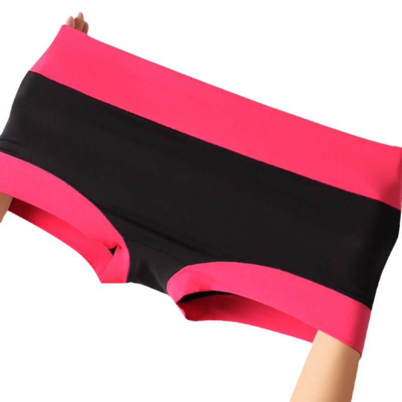 Ženské vysokopásové pletené nohavičky, priedušné bavlna-elastan, farebný blok vzor