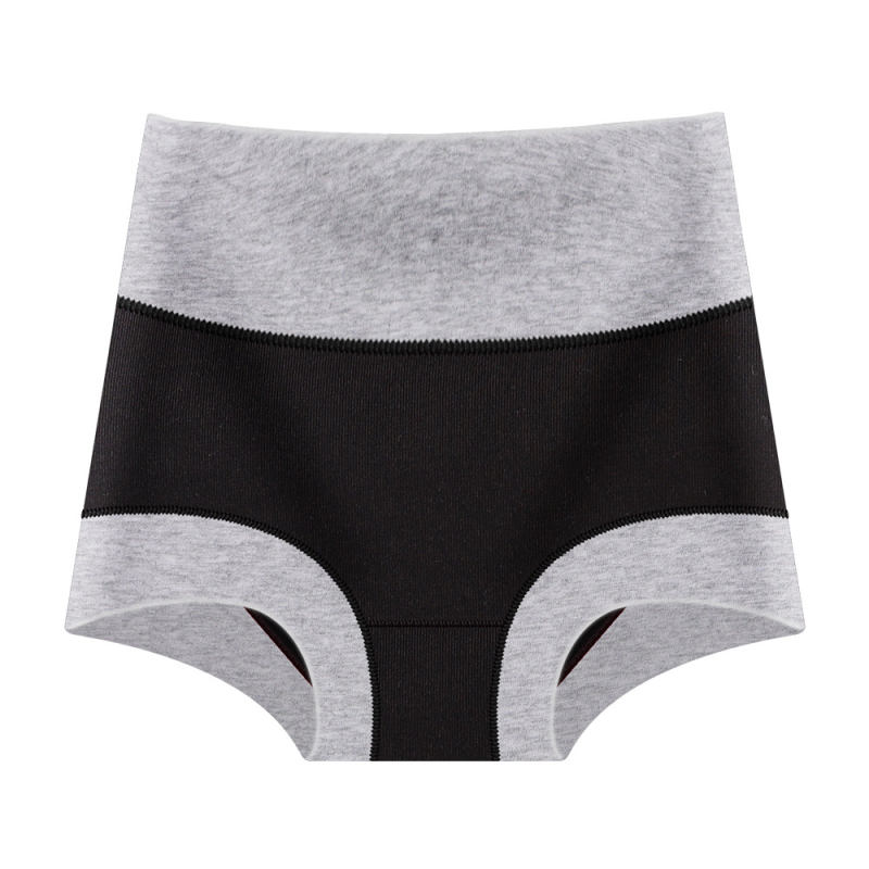 Ženské vysokopásové pletené nohavičky, priedušné bavlna-elastan, farebný blok vzor