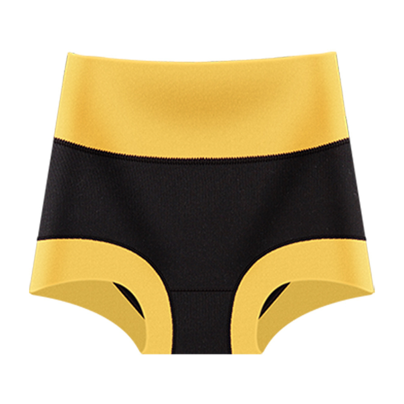 Ženské vysokopásové pletené nohavičky, priedušné bavlna-elastan, farebný blok vzor