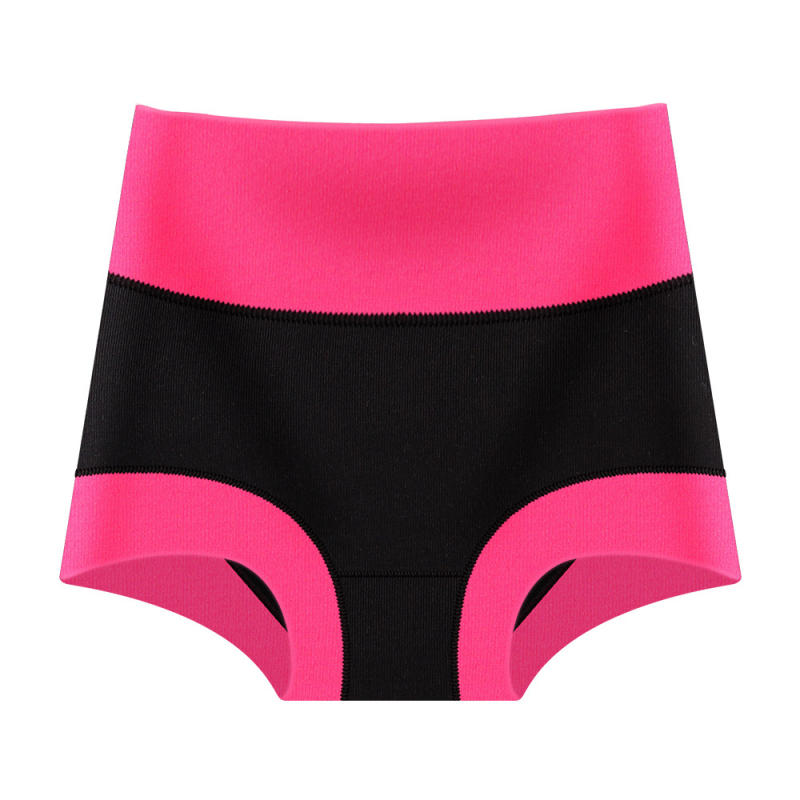 Ženské vysokopásové pletené nohavičky, priedušné bavlna-elastan, farebný blok vzor