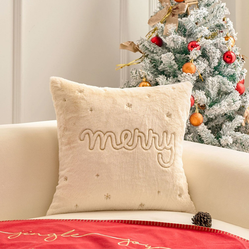 Κάλυμμα μαξιλαριού με κέντημα, μοτίβο μονόχρωμο, σύγχρονο μινιμαλιστικό στυλ, βελουδένιο κάλυμμα, γέμισμα PP βαμβάκι