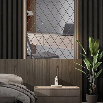 Διαμαντόσχημος καθρέφτης τοίχου με αυτοκόλλητο – ακρυλικό, αδιάβροχο, ανθεκτικό στη μόλυνση, αυτοκόλλητο, 1 τεμάχιο, για σαλόνι, υπνοδωμάτιο, γραφείο, μπάνιο, είσοδο, μοντέρνο μινιμαλιστικό στυλ