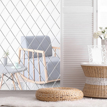 Διαμαντόσχημος καθρέφτης τοίχου με αυτοκόλλητο – ακρυλικό, αδιάβροχο, ανθεκτικό στη μόλυνση, αυτοκόλλητο, 1 τεμάχιο, για σαλόνι, υπνοδωμάτιο, γραφείο, μπάνιο, είσοδο, μοντέρνο μινιμαλιστικό στυλ