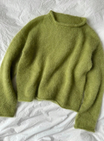 Ženski pulover od mohair stila, slobodan kroj, okrugli ovratnik, dugi rukavi, standardna duljina