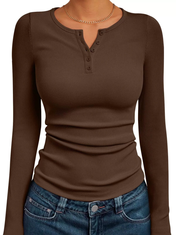 Ženska majica s dugim rukavima od poliestera, Slim Fit, okrugli izrez, duljina 40-50 cm, japansko-korejski casual stil, zima 2025