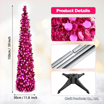 Vianočný stromček dekorácia, kužeľovitá, skladacia PVC dekorácia, Yuqi model 2025