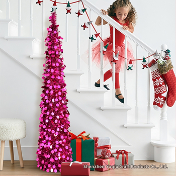 Vianočný stromček dekorácia, kužeľovitá, skladacia PVC dekorácia, Yuqi model 2025