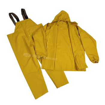 Rozdelený dažďový set s PVC kožou a výšivkami — pre dospelých, vonkajšie dažďovky s remienkami a nohavice