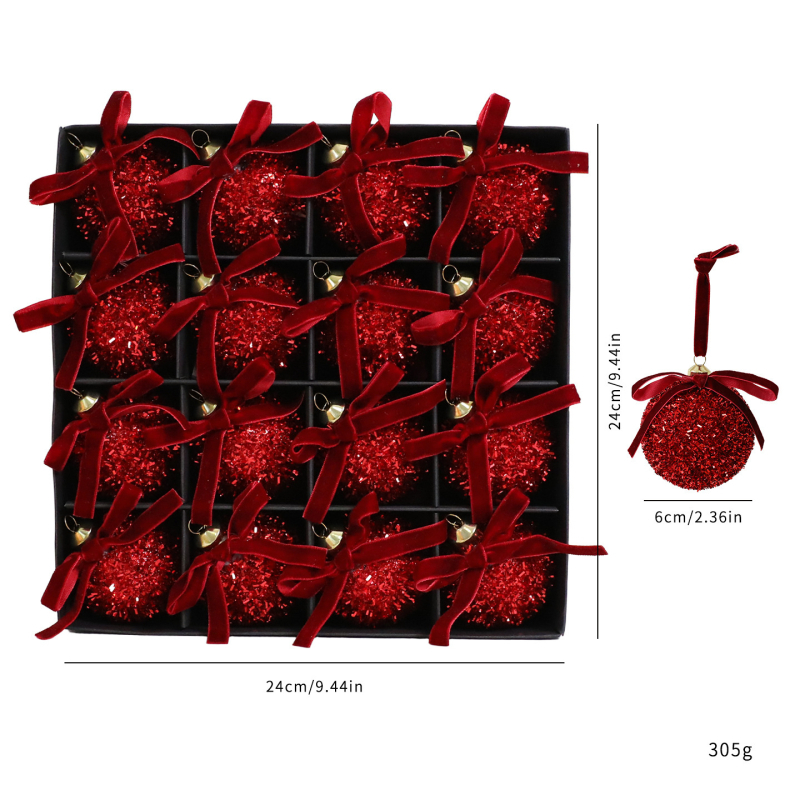 Set ozdobných gúľ na Vianoce s motýľovým uzlom, z plastu, moderný minimalistický štýl, poloručná-polomechanická výroba, výrobné číslo 9251