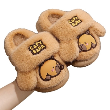 Unisex puuvillased sussid su suletud varbaga, karikatuurne loomamuster, PVC talla, libisemiskindlad, hingavad