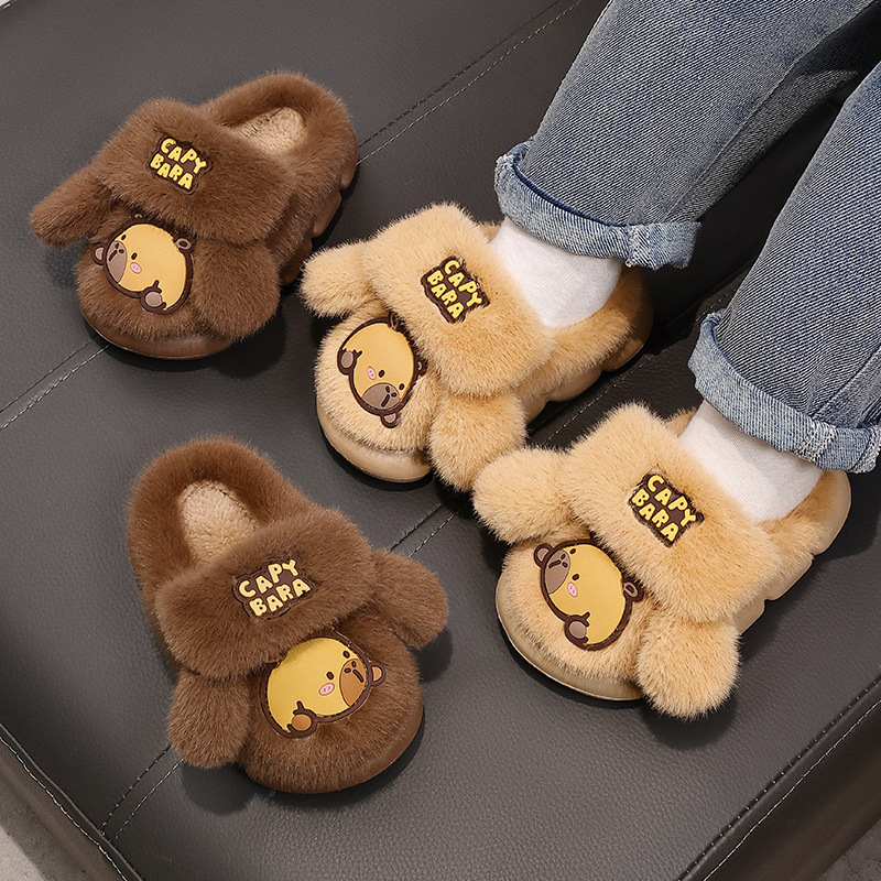 Unisex puuvillased sussid su suletud varbaga, karikatuurne loomamuster, PVC talla, libisemiskindlad, hingavad